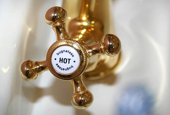 Services hot water faucet