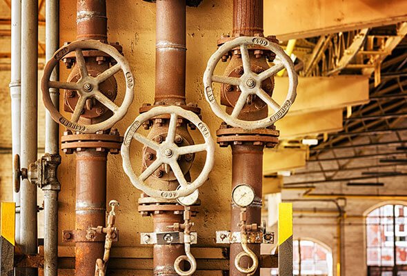 Services industrial valve with pipe